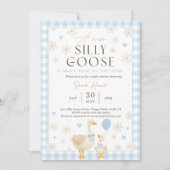 Silly Goose Baby Shower Invitation Boy, Blue Baby  招待状 (正面)