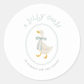 Silly Goose Baby Shower Label Circle Sticker ラウンドシール (正面)
