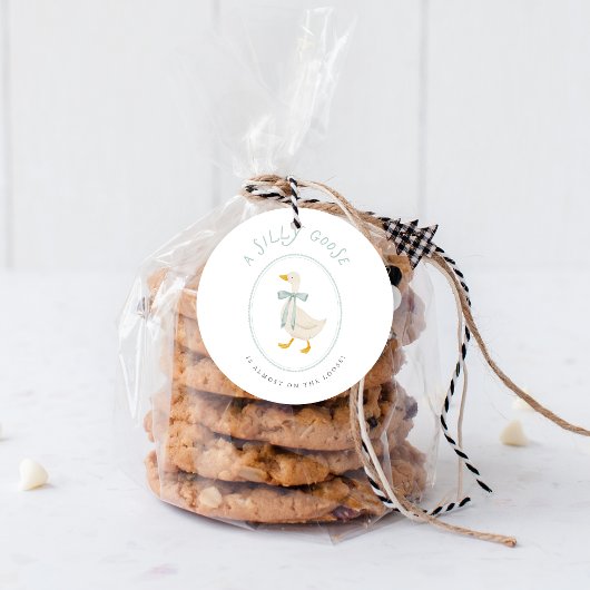 Silly Goose Baby Shower Label Circle Sticker ラウンドシール