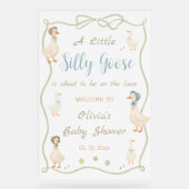 Silly Goose Baby Shower Welcome アクリルサイン (正面)