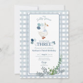 Silly Goose Birthday Any Age Blue Invitation 招待状 (正面)