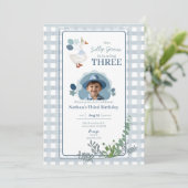 Silly Goose Birthday Any Age Blue Photo 招待状 (スタンド正面)