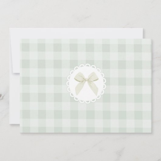 Silly Goose Birthday Sage Gingham Thank you card 招待状 (裏面)