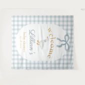 Silly Goose Blue Baby Shower Welcome Backdrop タペストリー (正面(横))