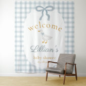 Silly Goose Blue Baby Shower Welcome Backdrop タペストリー (インサイチュ)