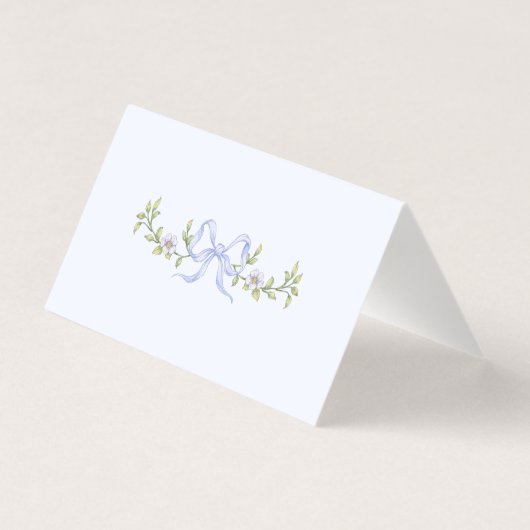 Silly Goose Blue Bow Baby Shower place card (裏面)