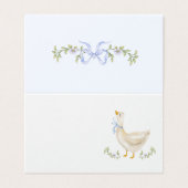Silly Goose Blue Bow Baby Shower place card (外部フラット)
