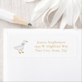 Silly Goose Blue Bow Cottage Baby Shower  ラベル (インサイチュ)