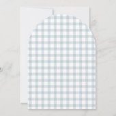 Silly Goose Blue Bow Duck Gingham Baby Shower Arch 招待状 (裏面)