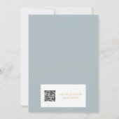 Silly Goose Blue Bow Gingham Baby Shower QR Code 招待状 (裏面)