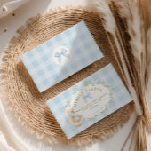 Silly Goose Blue Bow Gingham Diaper raffle ticket エンクロージャーカード