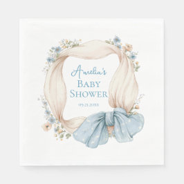 Silly Goose Blue Floral Baby Shower Napkins スタンダードランチョンナプキン
