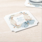 Silly Goose Blue Floral Paper Coaster ペーパーコースター (アングル)