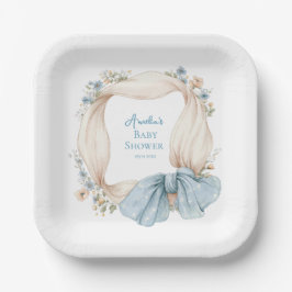 Silly Goose Blue Floral Paper Plate ペーパープレート