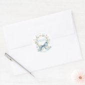 Silly Goose Blue Floral Round Favor Sticker ラウンドシール (封筒)