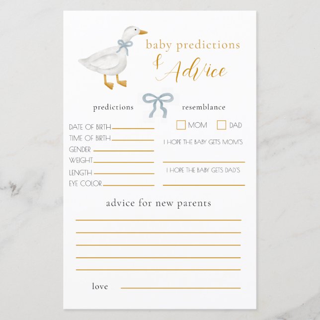 Silly Goose Blue Gingham Baby Advice Prediction (正面)