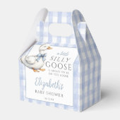 Silly Goose Blue Gingham Baby Shower フェイバーボックス (裏面サイド)