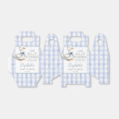 Silly Goose Blue Gingham Baby Shower フェイバーボックス (折り畳みなし)
