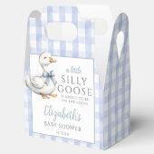 Silly Goose Blue Gingham Baby Shower フェイバーボックス (オープン)