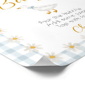 Silly Goose Blue Gingham Baby Shower Mimosa Sign ポスター (角)