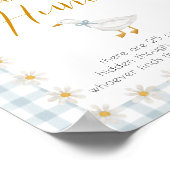 Silly Goose Blue Gingham Baby Shower Pacifier Hunt ポスター (角)