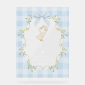 Silly Goose Blue Gingham Baby Shower Welcome アクリルサイン (正面)