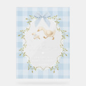 Silly Goose Blue Gingham Baby Shower Welcome アクリルサイン (正面)