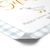Silly Goose Blue Gingham Cards Gifts Table Sign ポスター (角)