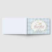 Silly Goose Blue Gingham Whimsical Baby Shower ゲストブック (全面)