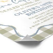 Silly Goose Blue Green 1st Birthday Time Capsule ポスター (角)