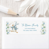 Silly Goose Blue Return Address Label ラベル (インサイチュ)