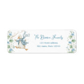 Silly Goose Blue Return Address Label ラベル (正面)