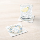 Silly Goose Blue Wildflower Baby Shower Paper Coas スクエアペーパーコースター (インサイチュ)