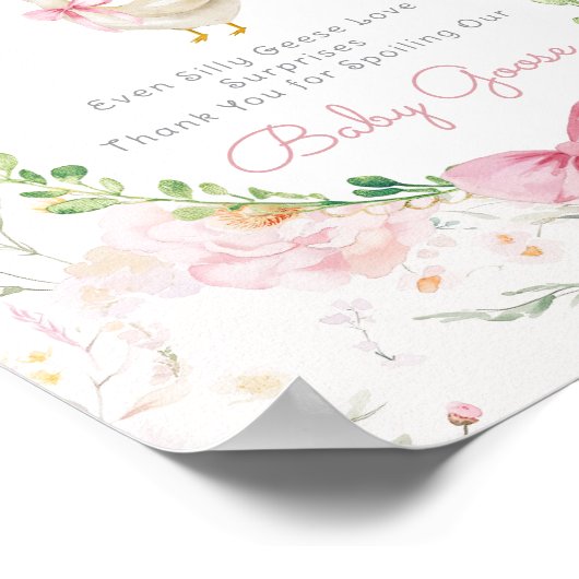 Silly Goose Blush pink Gifts table Whimsical ポスター (角)