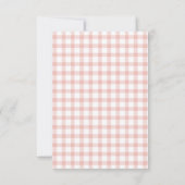 Silly Goose Blush Pink Gingham Baby Shower  サンキューカード (裏面)