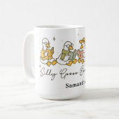 Silly Goose Book Club Reading Personalized コーヒーマグカップ (正面左)