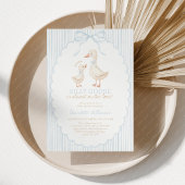 Silly Goose Boy Blue Baby Shower 招待状