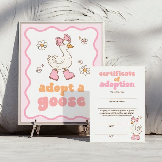 Silly Goose Certificate of Adoption 招待状