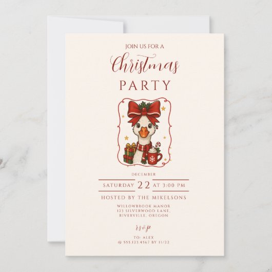 Silly Goose Christmas 招待状 (正面)