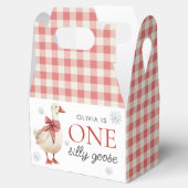 Silly Goose Christmas Gingham 1st Birthday フェイバーボックス (オープン)