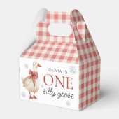 Silly Goose Christmas Gingham 1st Birthday フェイバーボックス (正面サイド)