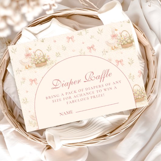 Silly Goose Coquette Baby Shower エンクロージャーカード