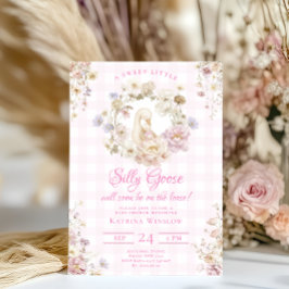 Silly Goose Coquette Pink Bow Girl Baby Shower 招待状
