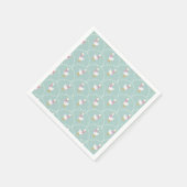 Silly Goose Cute Duck Pattern Blue Kids Party スタンダードカクテルナプキン (角)