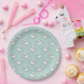 Silly Goose Cute Duck Pattern Blue Kids Party ペーパープレート (パーティー)