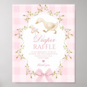 Silly Goose Diaper raffle Pink Gingham Bow ポスター (正面)