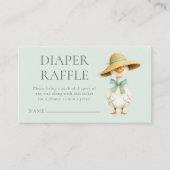 Silly Goose Diaper Raffle Sage Baby Shower  エンクロージャーカード (正面)