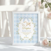 Silly Goose Diaper Raffle Sage Green Whimsical ポスター