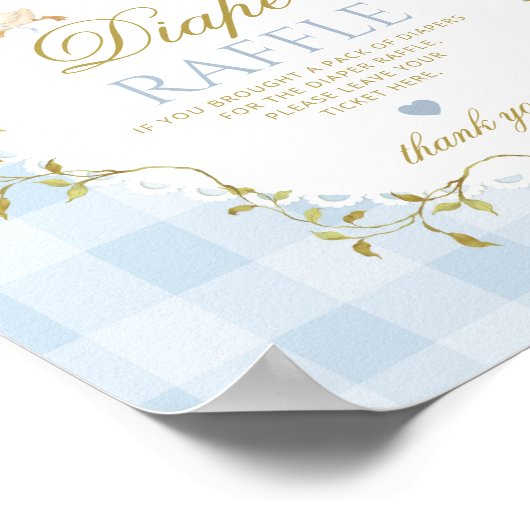 Silly Goose Diaper Raffle Sage Green Whimsical ポスター (角)