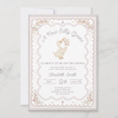 Silly Goose Duck Gender Neutral VintageBaby Shower 招待状 (正面)